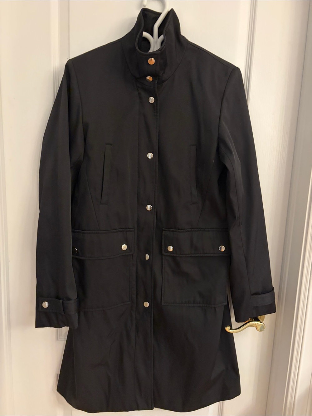 Nicole Black Women's Long Stand-Collar Coat